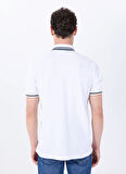 Mustang Nakışlı Beyaz Erkek Polo T-Shirt M5SM-TST1356