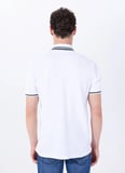 Mustang Nakışlı Beyaz Erkek Polo T-Shirt M5SM-TST1356
