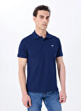 Mustang Baskılı Lacivert Erkek Polo T-Shirt M5SM-TST1335
