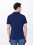 Mustang Baskılı Lacivert Erkek Polo T-Shirt M5SM-TST1335