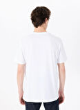 Mustang Bisiklet Yaka Baskılı Beyaz Erkek T-Shirt M5SM-TST1289