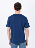 Mustang Bisiklet Yaka Baskılı Lacivert Erkek T-Shirt M5SM-TST1292