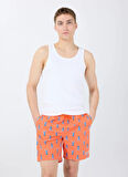 Discovery Expedition D5SM-MY 3404 Turuncu Baskılı Erkek Şort Mayo