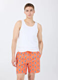 Discovery Expedition D5SM-MY 3404 Turuncu Baskılı Erkek Şort Mayo