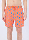 Discovery Expedition D5SM-MY 3404 Turuncu Baskılı Erkek Şort Mayo