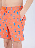 Discovery Expedition D5SM-MY 3404 Turuncu Baskılı Erkek Şort Mayo