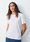 Beyaz Erkek Standart T-Shirt MDEC1E25BLANC