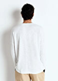 Beyaz Erkek V Yaka Oversize T-Shirt MSON02FGE25BLANC