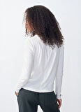 Beyaz Kadın Fitted T-Shirt GAMI02CE25_BLANC