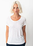 Beyaz Kadın Oversize T-Shirt JAC48E25_BLANC