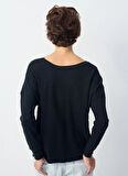 Siyah Kadın Geniş Fit T-Shirt SON36E25_NOIR