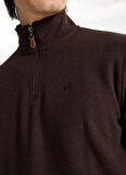 Mustang Fermuarlı Yaka Koyu Kahve Erkek Sweatshırt M4WM-SWT-1560
