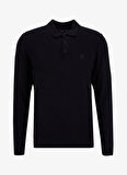 Fabrika Polo Yaka Basic Düz Siyah Erkek Kazak F5WM-KZK 2553
