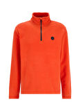 Discovery Expedition D5WM-SWT3300 Turuncu Fermuarlı Yaka Basic Düz Erkek Polar Sweatshırt