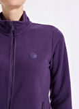 Discovery Expedition D5WL-SWT3303 Mor Dik Yaka Basic Düz Kadın Polar Sweatshırt