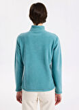 Discovery Expedition D5WL-SWT3302 Mint Fermuarlı Yaka Basic Düz Kadın Polar Sweatshırt