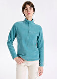 Discovery Expedition D5WL-SWT3302 Mint Fermuarlı Yaka Basic Düz Kadın Polar Sweatshırt