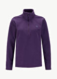 Discovery Expedition D5WL-SWT3302 Mor Fermuarlı Yaka Basic Düz Kadın Polar Sweatshırt