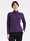 Discovery Expedition D5WL-SWT3302 Mor Fermuarlı Yaka Basic Düz Kadın Polar Sweatshırt