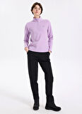 Discovery Expedition D5WL-SWT3302 Lila Fermuarlı Yaka Basic Düz Kadın Polar Sweatshırt
