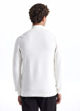 Fabrika Bato Yaka Slim Fit Düz Ekru Erkek Kazak F5WM-KZK 2522