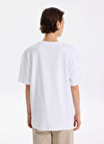 Fabrika Bisiklet Yaka Baskılı Beyaz Kadın T-Shirt F5WL-TST0384