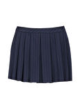 Fabrika Normal Bel Lacivert - Gri Kadın Çizgili Mini Etek F5WL-ETK0060
