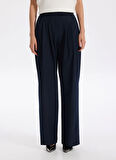 Fabrika Normal Bel Geniş Fit Lacivert Kadın Pantolon F5WL-PNT0144