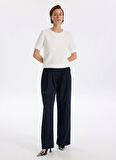 Fabrika Normal Bel Geniş Fit Lacivert Kadın Pantolon F5WL-PNT0144