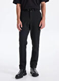 Fabrika Bağlamalı Bel Duble Paça Jogger Siyah Erkek Pantolon F5WM-PNT 2531