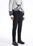 Fabrika Bağlamalı Bel Duble Paça Jogger Siyah Erkek Pantolon F5WM-PNT 2537