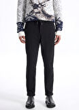 Fabrika Bağlamalı Bel Duble Paça Jogger Siyah Erkek Pantolon F5WM-PNT 2537