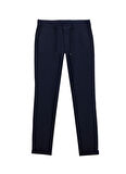 Fabrika Bağlamalı Bel Duble Paça Jogger Lacivert Erkek Pantolon F5WM-PNT 2533