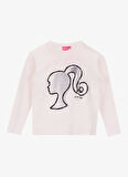 Barbie Varaklı Ekru Kız Çocuk T-Shirt BRB5WG-TST6640