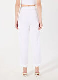 Mr. Mood Yüksek Bel Standart Beyaz Kadın Pantolon MRS PARIS