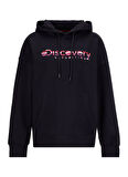 Discovery Expedition D5WL-SWT3577 Siyah Kapüşon Yaka Oversize Baskılı Kadın Sweatshırt