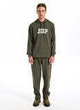 Jeep Kapüşon Yaka Baskılı Haki Erkek Sweatshırt J5WM-SWT7294