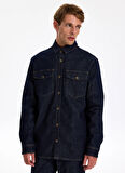 Jeep Relaxed Lacivert Erkek Denim Gömlek J5WM-GML7871