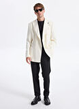 Fabrika Slim Fit Ekru Erkek Düz Ceket SANTORINI- JERSEY