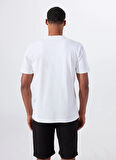 Mustang Bisiklet Yaka Baskılı Beyaz Erkek T-Shirt M5WM-TST1585