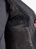 Fabrika Slim Fit Koyu Gri - Antrasit Erkek Çizgili Ceket SANKRUV- P- B
