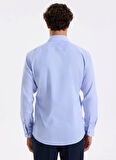 Fabrika Slim Fit Sumos Yaka Çizgili Koyu Mavi Erkek Gömlek F5WM-GML 2582