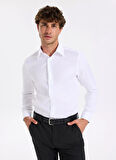 Fabrika Slim Fit Sumos Yaka Armürlü Beyaz Erkek Gömlek F5WM-GML 2580