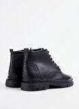 Cotton Bar Deri Siyah Erkek Bot NIKO-DEROY