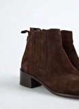 Fabrika Deri Kahve Kadın Topuklu Bot D-DONATA