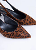 Fabrika Deri Kahve Kadın Topuklu Ayakkabı D-KITTEN-ILSA LEOPAR