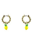 Ponponiere Sarı - Altın Küpe Lola Lemon Earrings