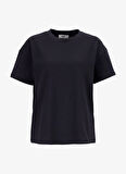 People By Fabrika Bisiklet Yaka Düz Siyah Kadın T-Shirt PBF5WL-TST9524