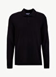 Limon Polo Yaka Basic Düz Siyah Erkek Kazak MML5WM-KZK9528