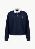 Fabrika Polo Yaka Düz Lacivert - Beyaz Kadın Sweatshırt F6SL-SWT0010
